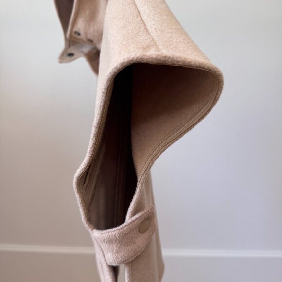 Luxury Kids Beige Cape Coat NWOT | Size 6–7 Hooded Wool-Blend Winter Beautiful - Picture 13 of 16